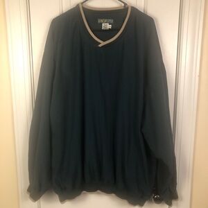 Vintage AM Player Golf Windbreaker Pullover XXL‎ Oversized Green V-Neck Preppy